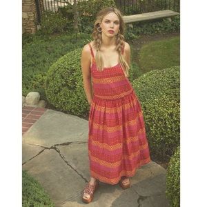 NWT The Odells The Juniper Maxi Dress in Multi Red, Size XS